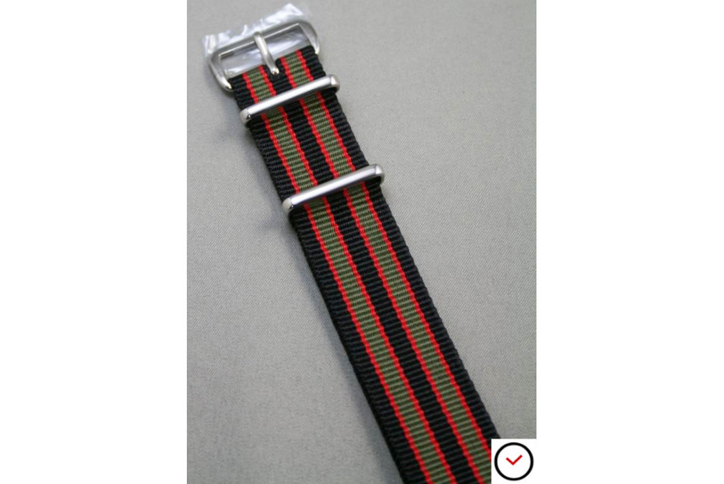 Black Grey Red James Bond G10 NATO strap (nylon)