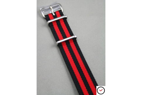 Black Red James Bond G10 NATO strap (nylon)