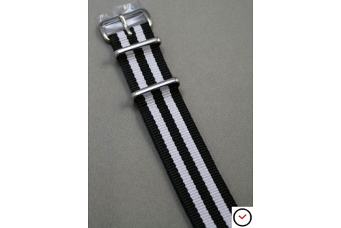 Black White James Bond G10 NATO strap (nylon)