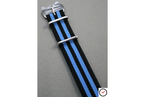 Bracelet nylon NATO Bond Noir Bleu