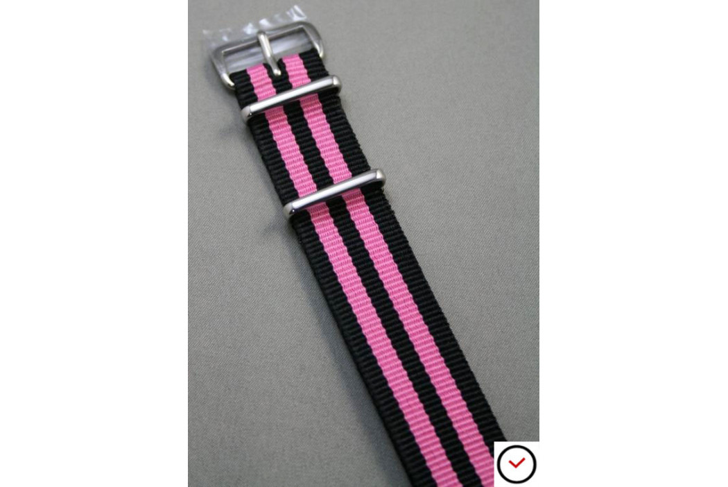 Black Pink James Bond G10 NATO strap (nylon)