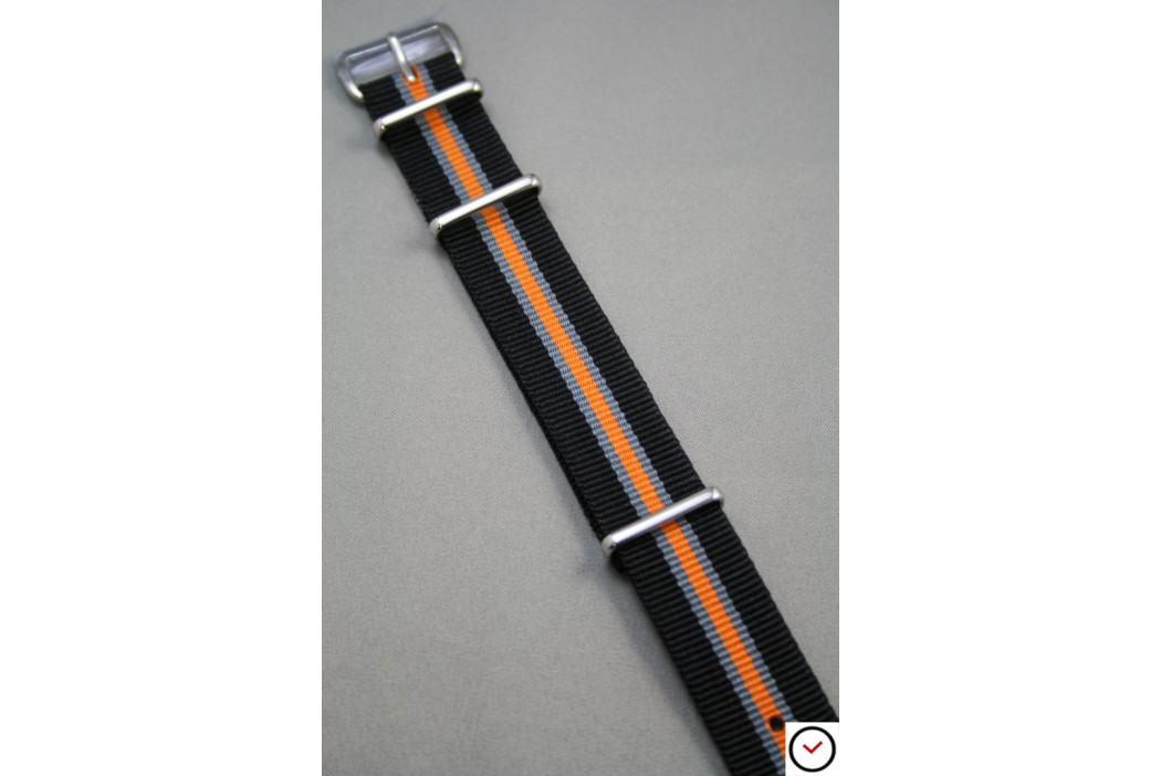 Black Grey Orange Heritage G10 NATO strap (nylon) 