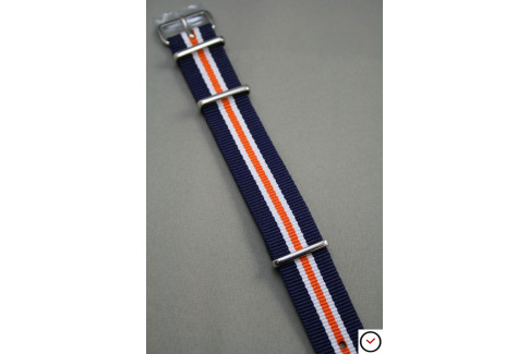 Blue White Orange Heritage G10 NATO strap (nylon)