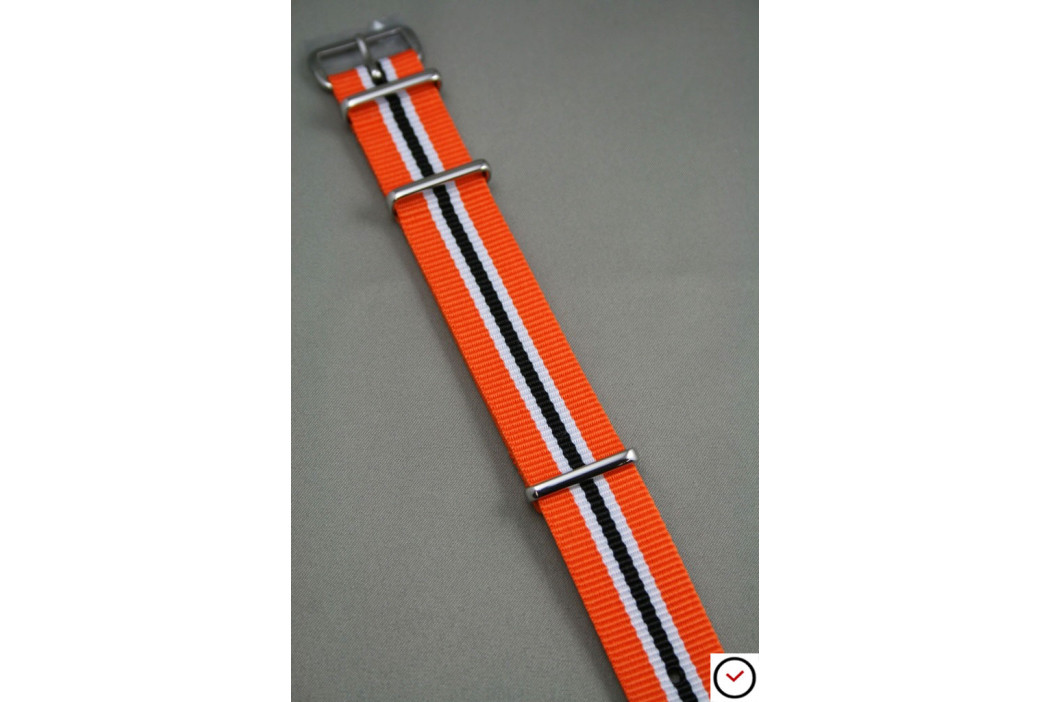 Orange White Black Heritage G10 NATO strap (nylon)
