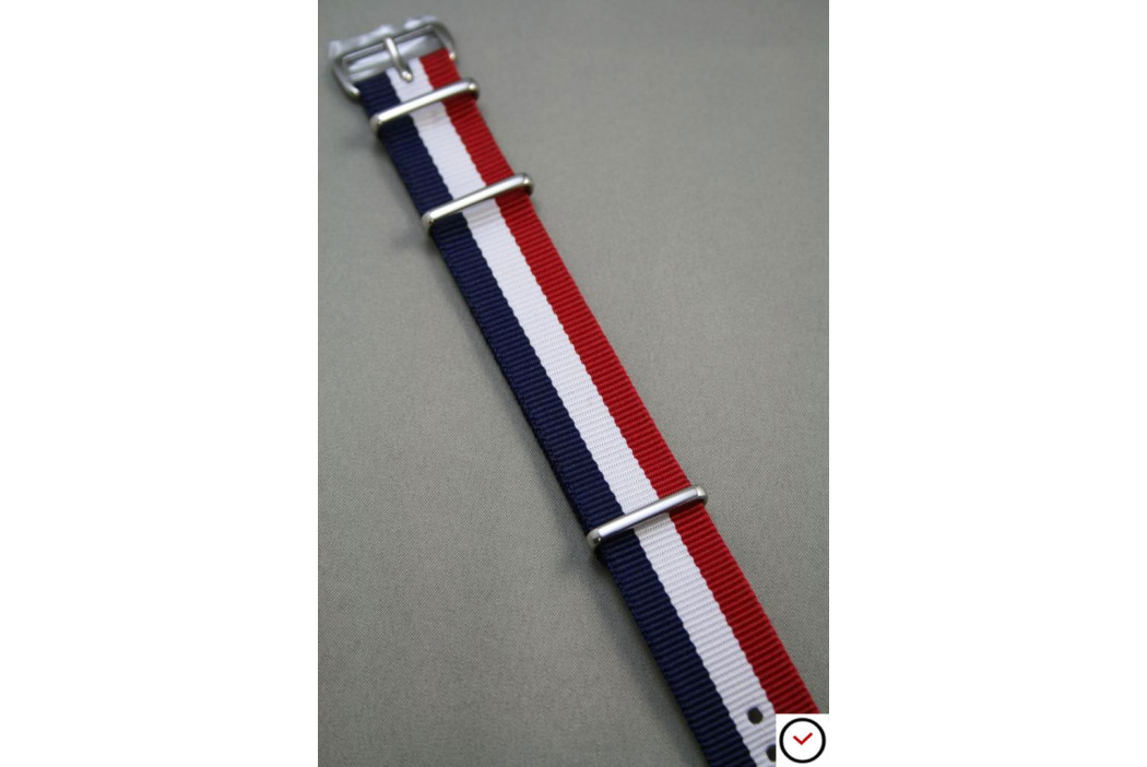 Bracelet nylon NATO Tricolore Bleu Blanc Rouge