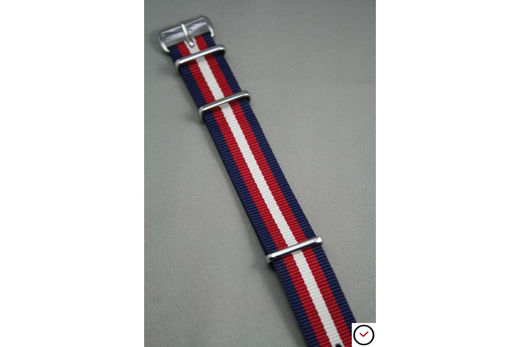 Navy Blue Red Off-White NATO watch strap (nylon)