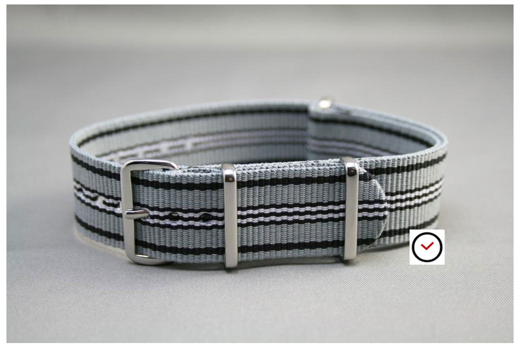 Grey Black White G10 NATO strap (nylon)