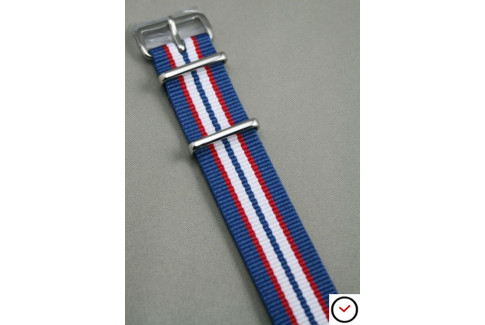 Bracelet nylon NATO Bleu Rouge Blanc