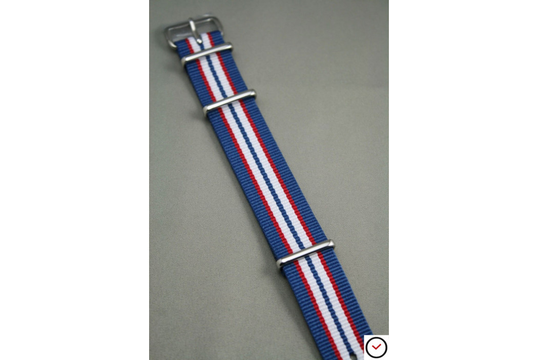Blue Red White NATO watch strap (nylon)