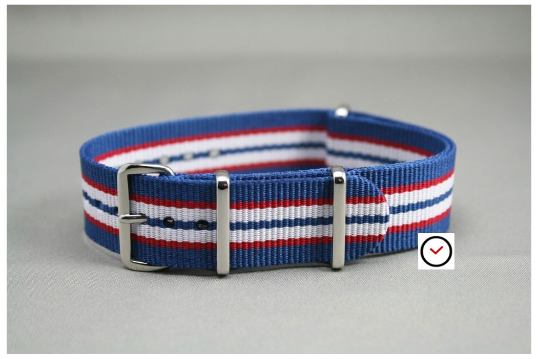 Blue Red White NATO watch strap (nylon)