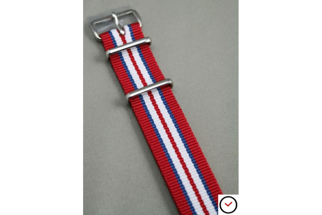 Bracelet nylon NATO Rouge Bleu Blanc