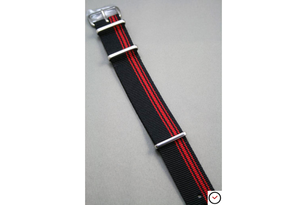 Black Red Ducati G10 NATO strap (nylon)