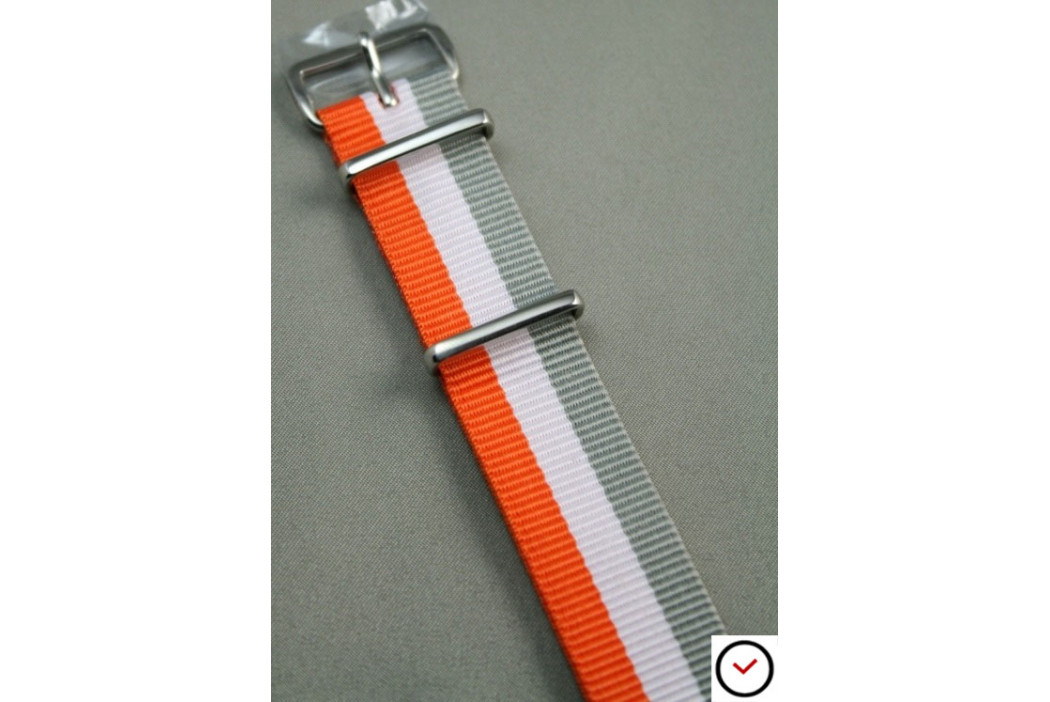 Orange White Grey G10 NATO strap (nylon)