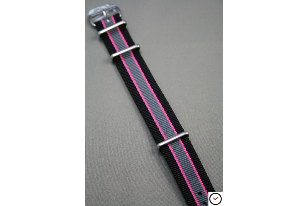 Black Pink Grey G10 NATO strap (nylon)