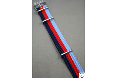 Bracelet nylon NATO 2 Bleus Rouge