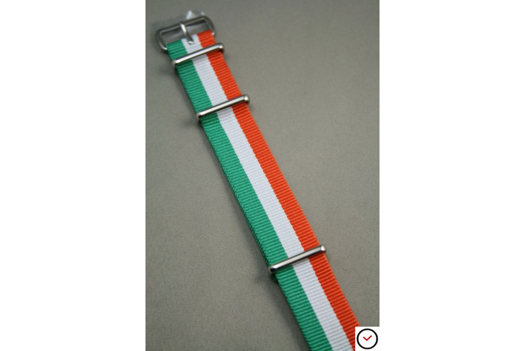 Green White Orange G10 NATO strap (nylon)