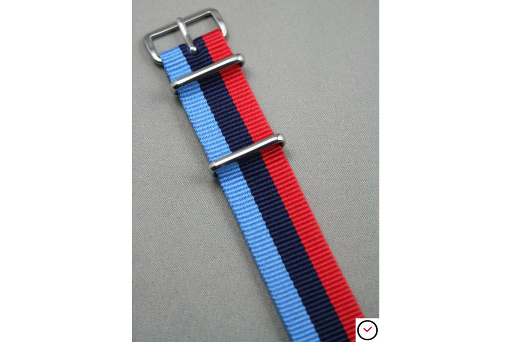 Bracelet montre NATO BMW Racing (Bleu Ciel, Marine, Rouge)