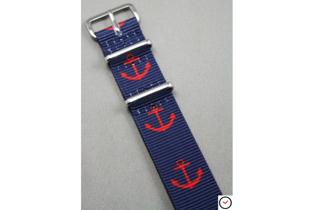 Sailor G10 NATO strap (Navy Blue Red anchors)