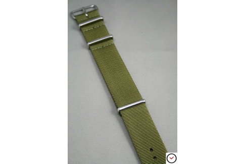 Olive Green G10 NATO strap, polished buckle and loops
