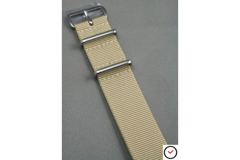Sandy Beige G10 NATO strap, polished buckle and loops