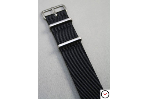 Black G10 NATO strap, brushed buckle and loops