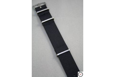 Black G10 NATO strap, brushed buckle and loops