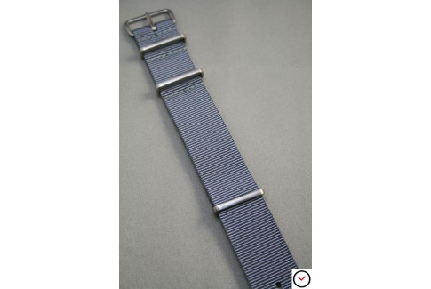 Grey G10 NATO strap, brushed buckle and loops