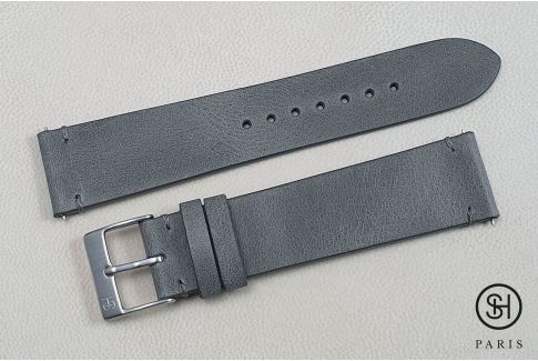 Bracelet montre cuir Vintage SELECT-HEURE Gris avec pompes rapides (interchangeable)