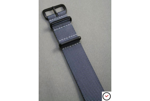Grey G10 NATO strap, PVD buckle and loops (black)