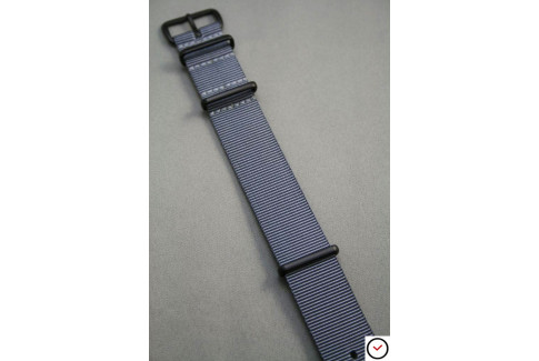 Grey G10 NATO strap, PVD buckle and loops (black)