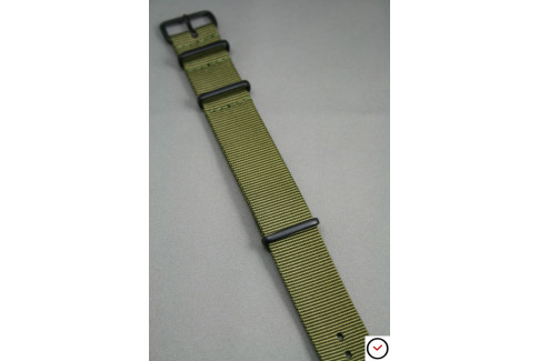 Olive Green G10 NATO strap, PVD buckle and loops (black)