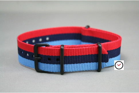 BMW Racing NATO strap (Blue & Red), PVD buckle and loops (black)