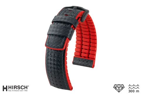 Bracelet montre HIRSCH Ayrton Noir Rouge (étanche)