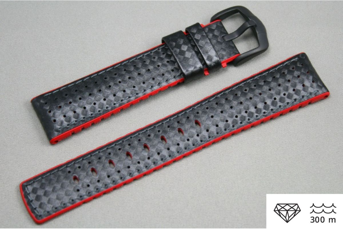 Bracelet montre HIRSCH Ayrton Noir Rouge (étanche)