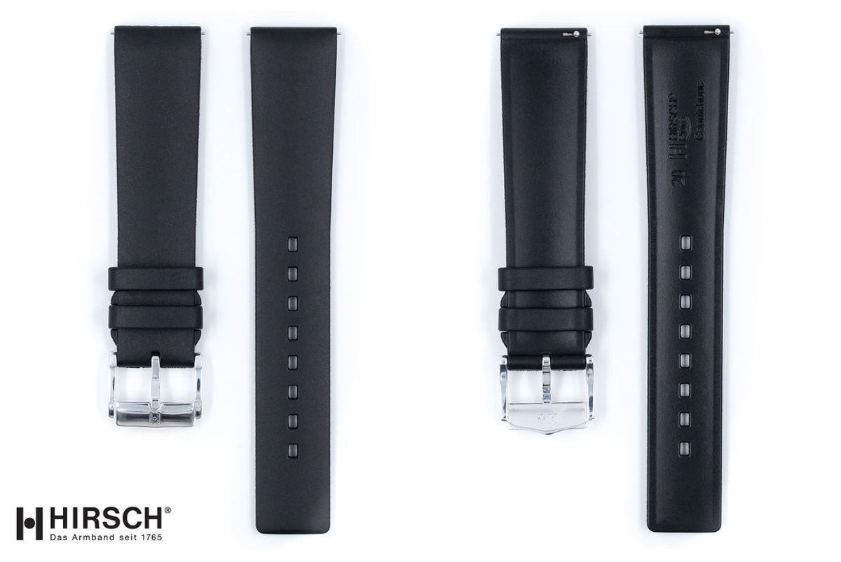 Bracelet montre HIRSCH Pure en caoutchouc naturel Noir