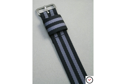 Bracelet nylon US Military Bond Craig (Noir Gris)