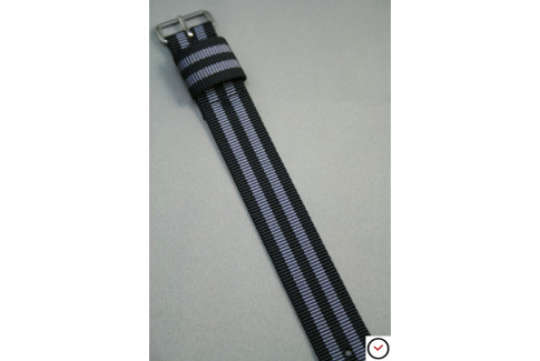 Bracelet nylon US Military Bond Craig (Noir Gris)