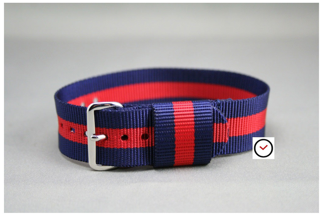 Navy Blue Red US Military nylon watch strap