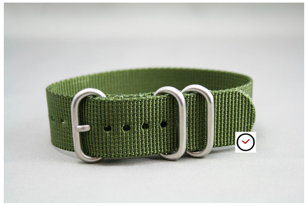 Bracelet nylon ZULU Vert Kaki (Militaire)