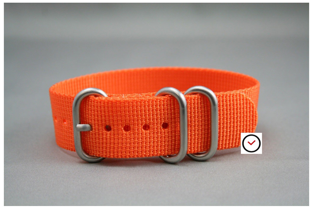 Orange ZULU nylon strap (highly resistant fabric)