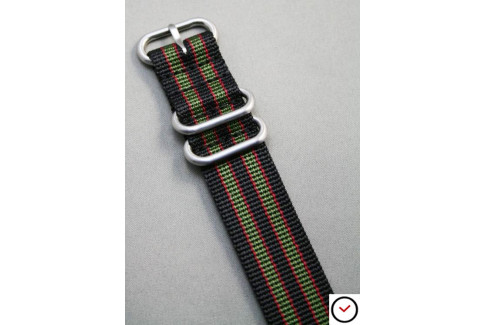 Bracelet nylon ZULU Bond Original (Noir Vert-Kaki Rouge)
