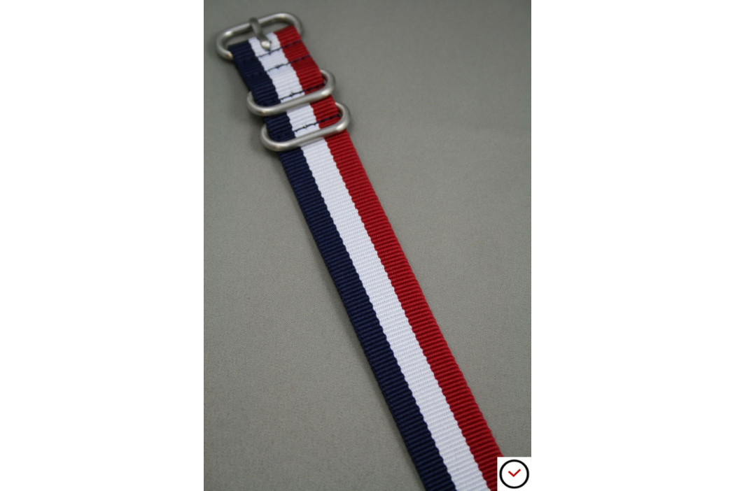 Bracelet nylon ZULU Tricolore Bleu Blanc Rouge