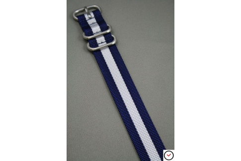 Navy Blue White ZULU nylon strap (highly resistant fabric)