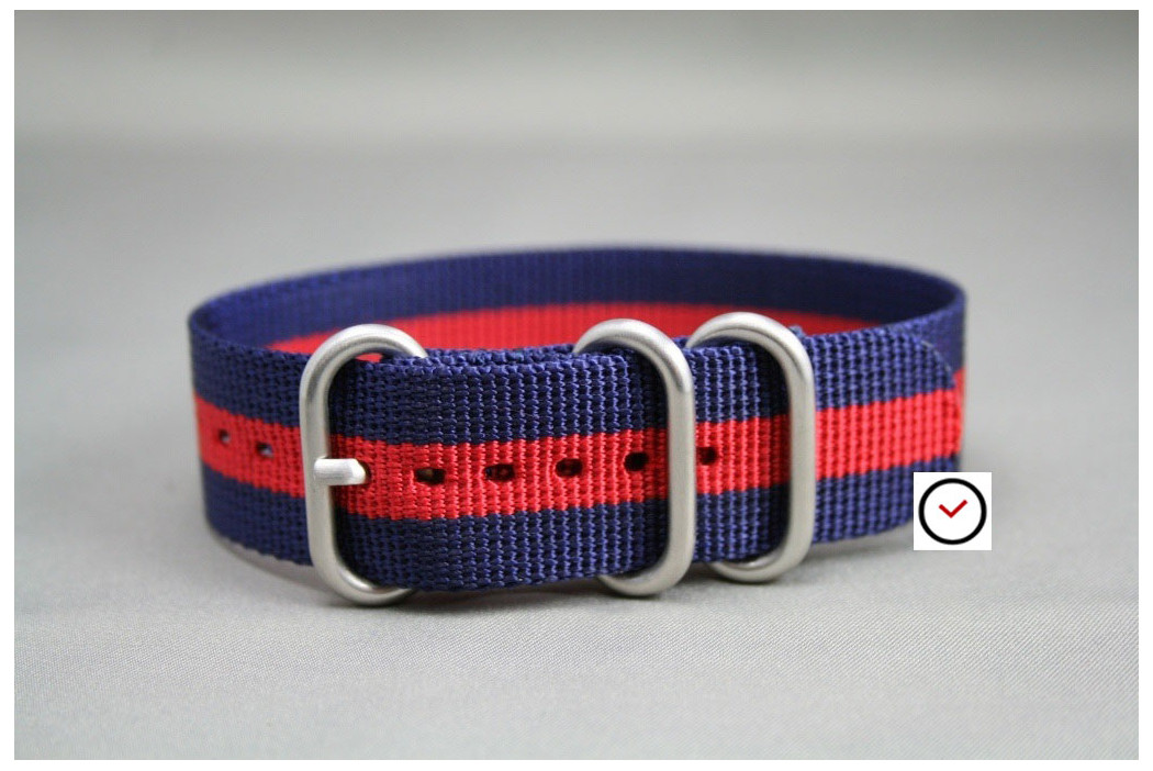 Navy Blue Red ZULU nylon strap (highly resistant fabric)