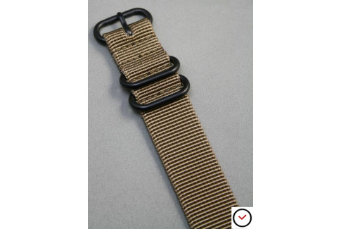 Bracelet nylon ZULU Marron Bronze, boucle PVD (noire)