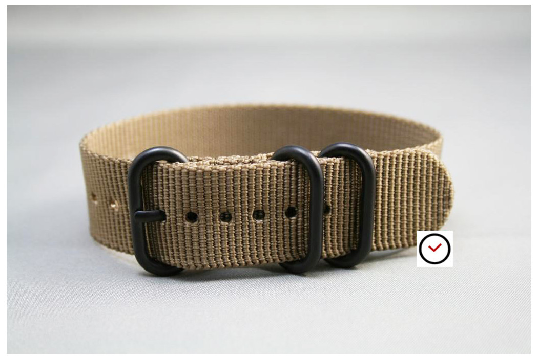 Bronze Brown ZULU nylon strap, PVD buckle and loops (black)