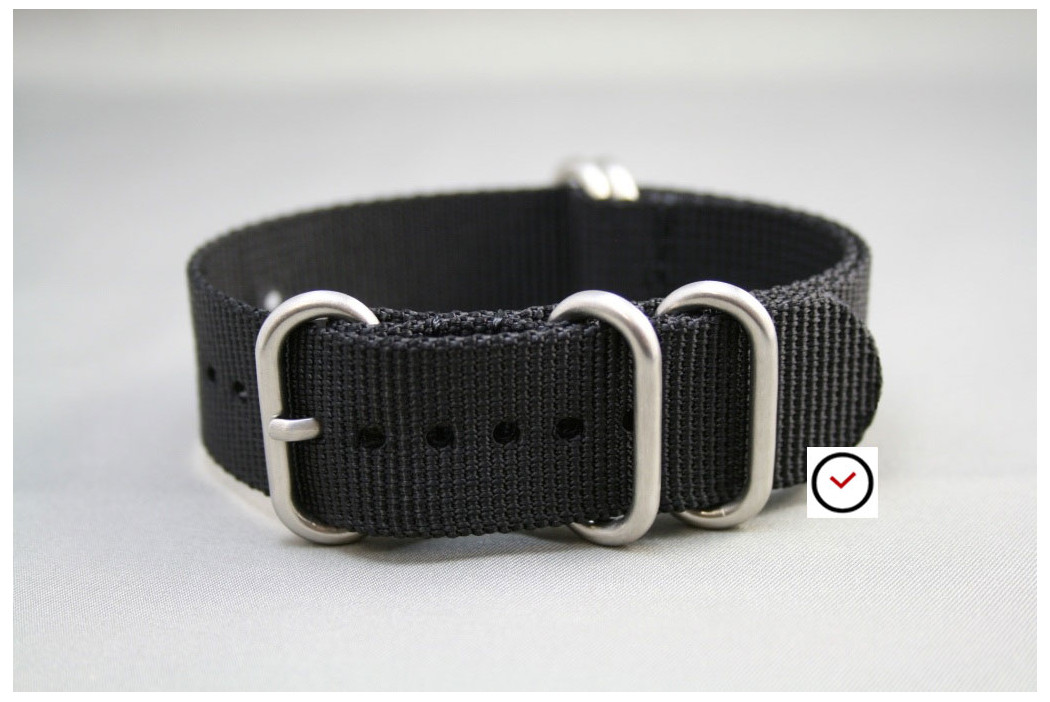 Black NATO ZULU nylon strap (highly resistant fabric)