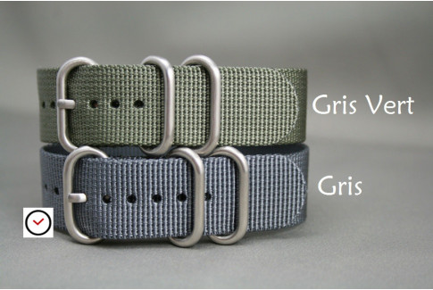 Grey NATO ZULU nylon strap (highly resistant fabric)