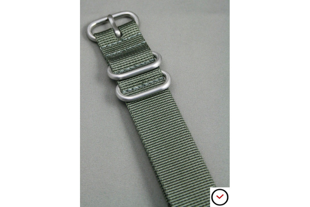 Green Grey NATO ZULU nylon strap (highly resistant fabric)