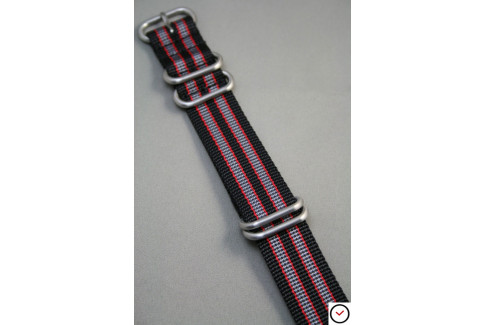 Black Grey Red James Bond NATO ZULU strap (highly resistant fabric)